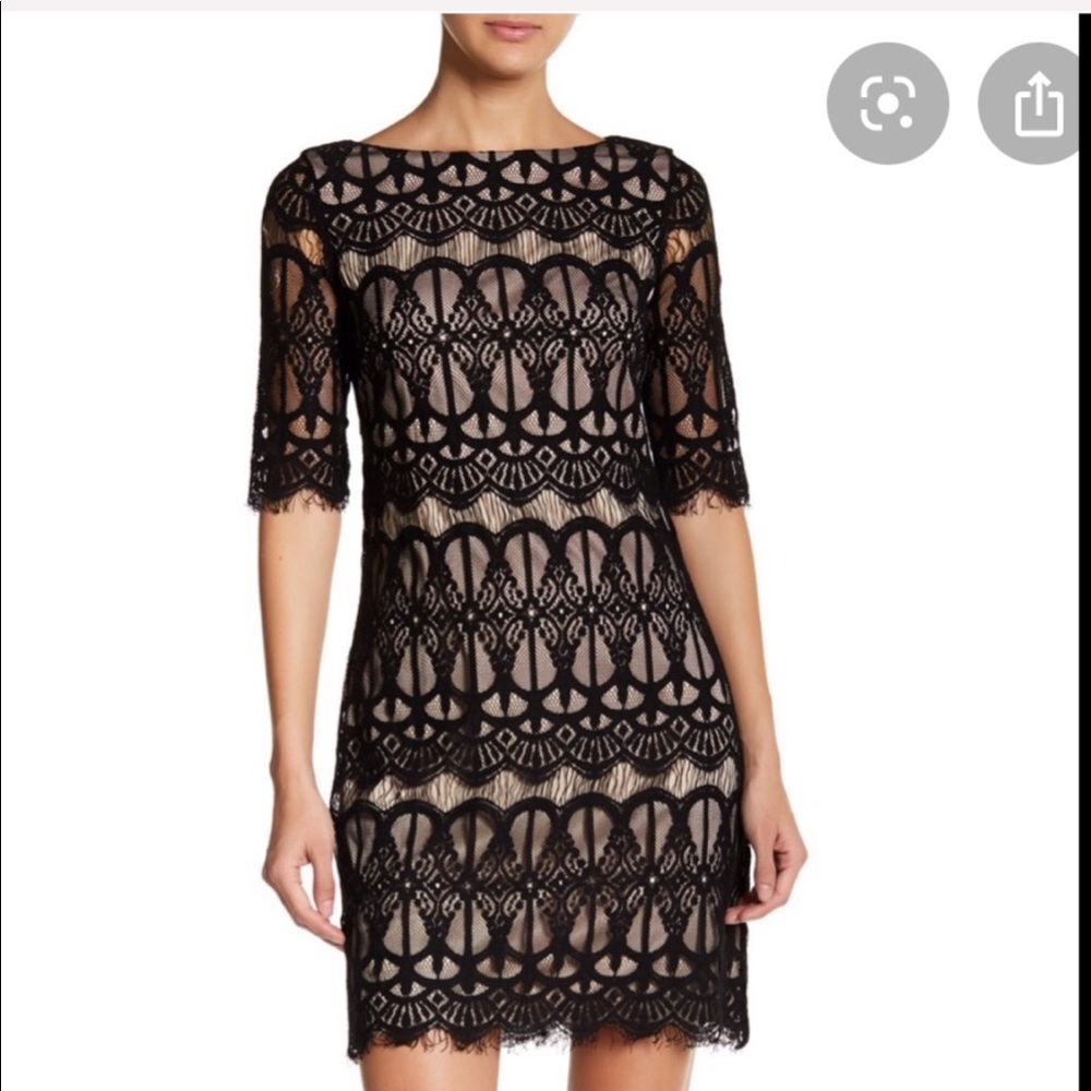 Eliza J | Lace Sheath Dress Boatneck